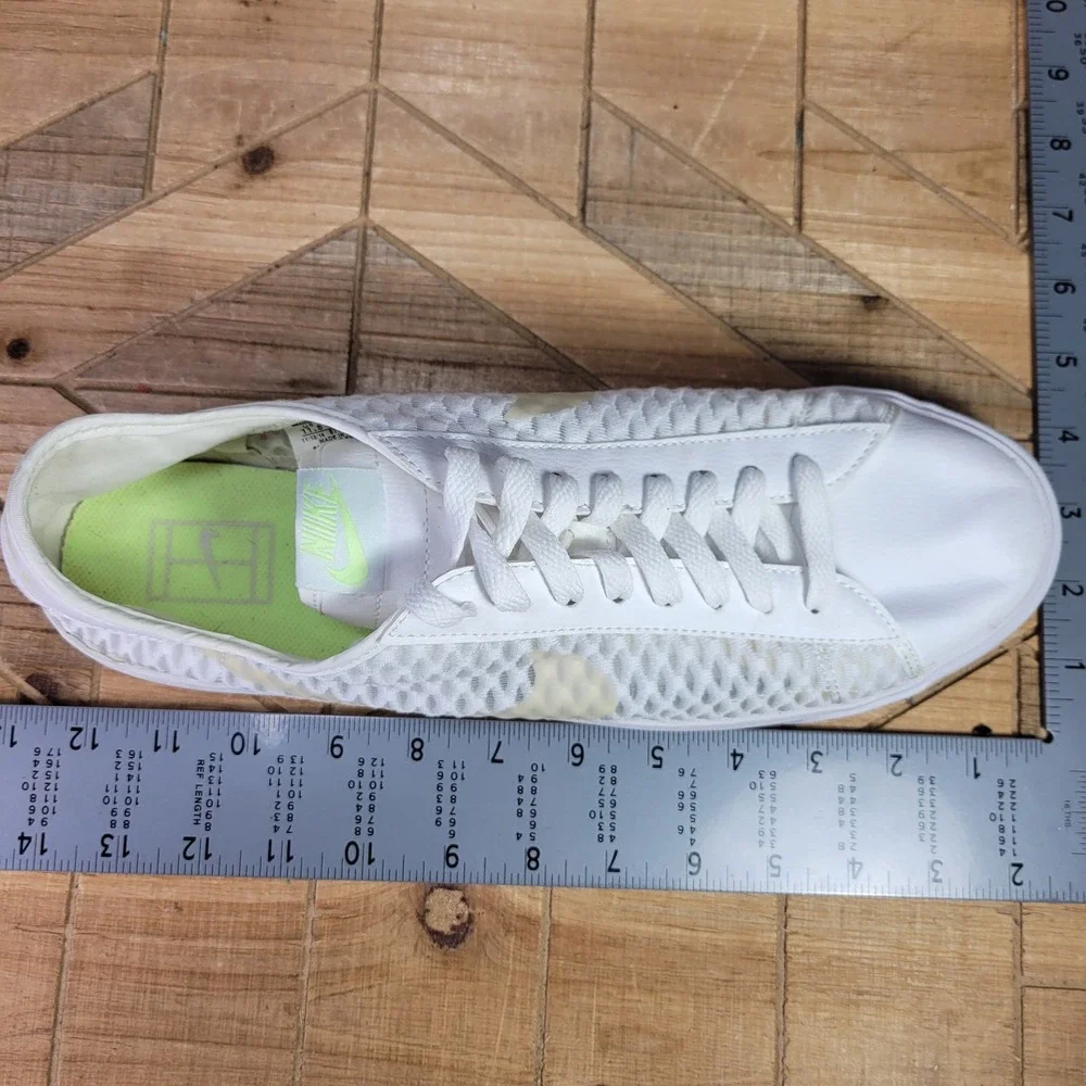 VTG Nike Tennis Classic AC 11.5 Mens Mesh Woven White‎ Gold 377812-113 Shoes